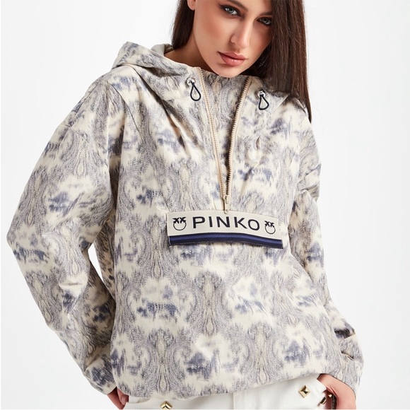 NWT Pinko Anorak in Taffeta Jacquard Size M - Picture 1 of 12